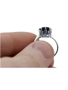 925 Silver Sapphire Vintage Ring Unikátny VRC157s